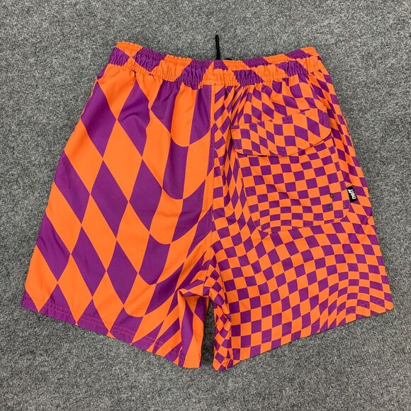 Neff Dazed Hot Tub Swim Shorts Mens L Large Purple Orange Elastic Waist Unlined - Picture 8 of 11